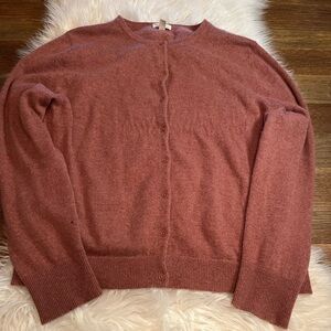 Garnet Hill Mauve Essential Retro Cardigan